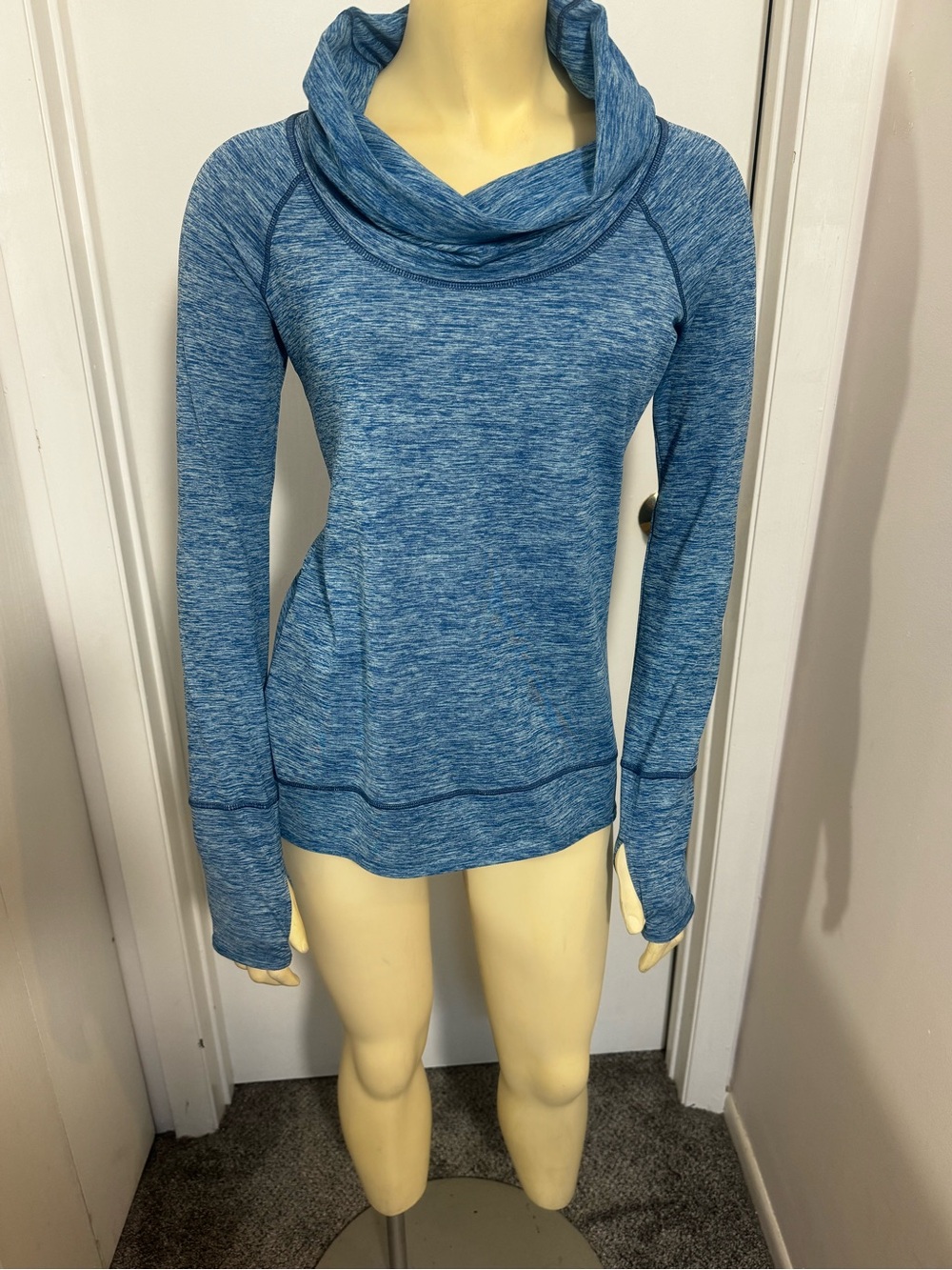 Reebok Heathered Blue Cowl Neck Sweater